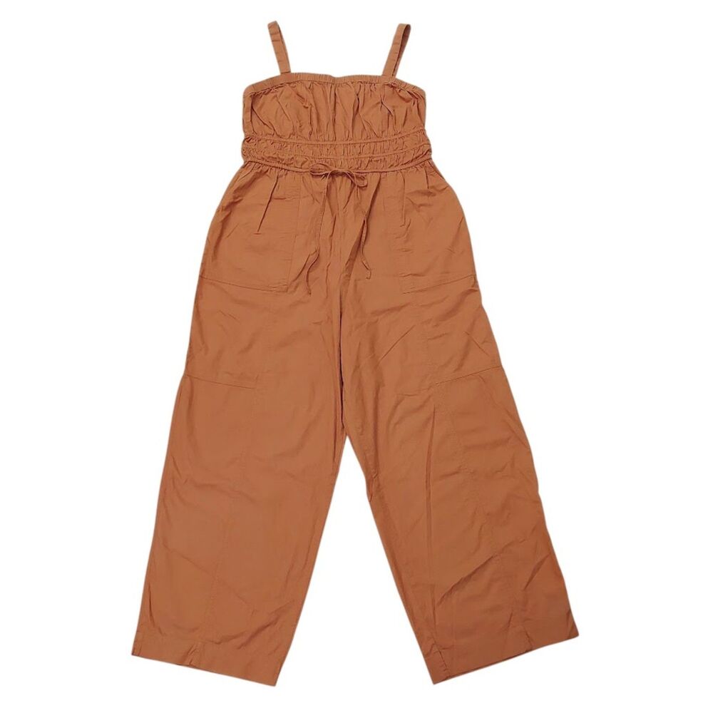 Universal Thread Sleeveless Jumpsuit Womens Large Rust Smocked Waist Cotton